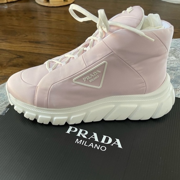 PRADA NYLON PIUMA ALABRASTO (pink) SNEAKERS - Picture 7 of 16